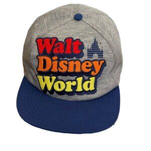 Walt Disney World Vintage Collectable 1971 Grey Navy Hat Baseball Snapback‎ Cap